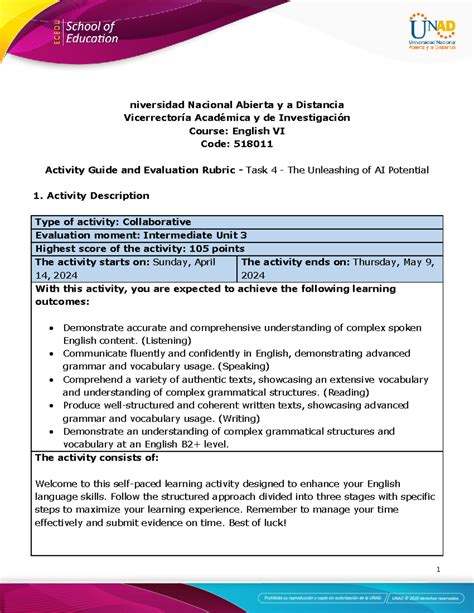 Activity Guide And Evaluation Rubric Task 4 The Unleashing Of Ai Activity Guide And Evaluation Rubric Task 4 The Unleashing Of Ai