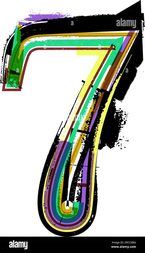 Art Sketched Fonts Number Symbols Vector Illustration Number 7 Stock Vector Image Amp Art Alamy