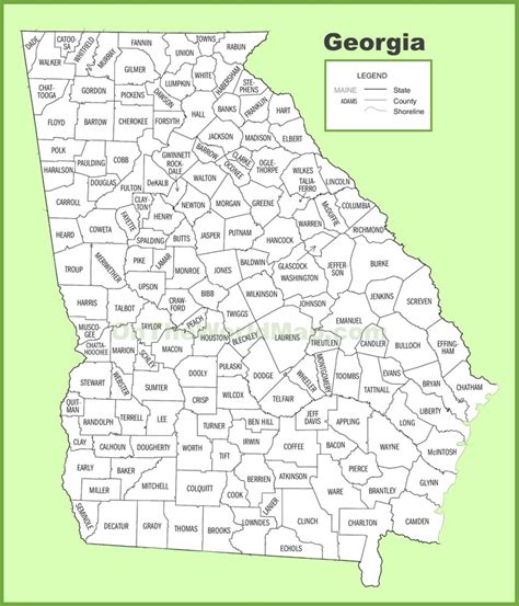 Free Map Of Georgia Counties