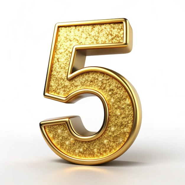 Gold Number 5 For Elegant And Shiny Visuals Premium Ai Generated Image