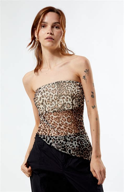 La Hearts Leopard Mesh Asymmetrical Tube Top Pacsun La Hearts Leopard Mesh Asymmetrical Tube Top Pacsun