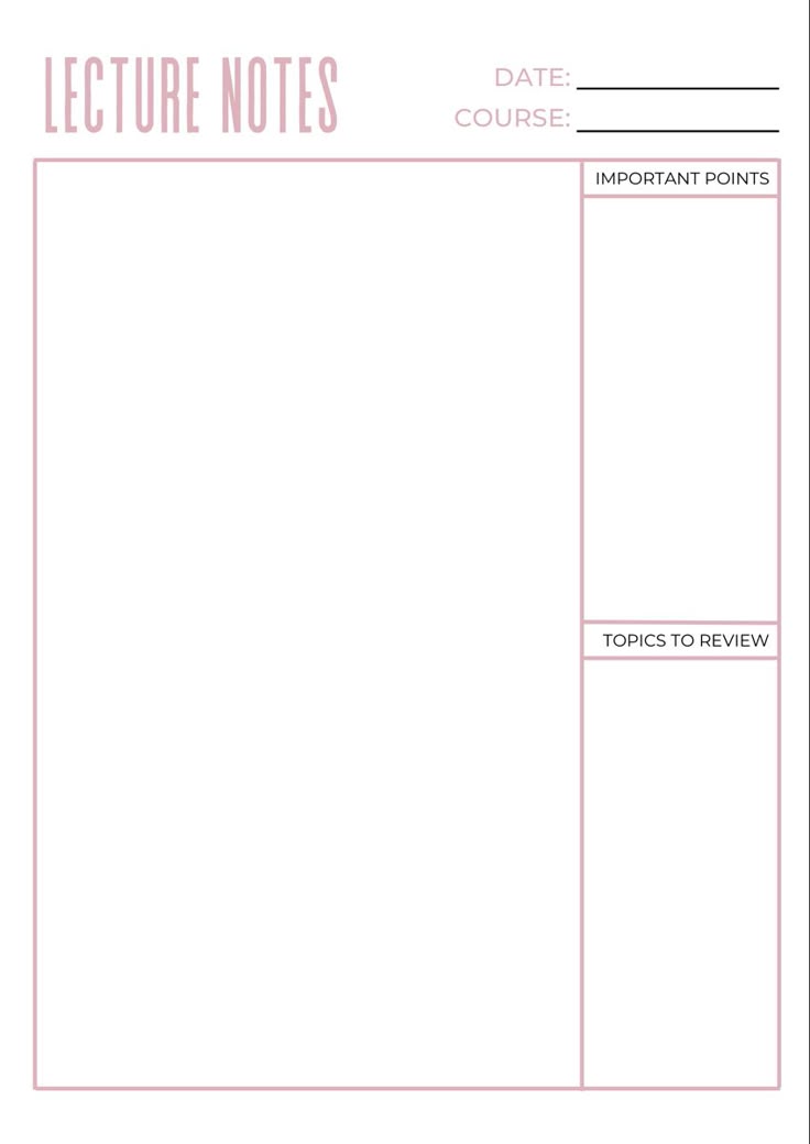 Lecture Notes Lecture Notes