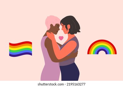 Lesbian Couple Hugging Lgbt Pride 25345404 Stock Photo At Vecteezy