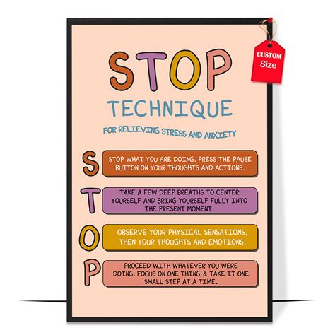 Loluis Stop Technique Poster Boho Mental Health Posters Therapist Loluis Stop Technique Poster Boho Mental Health Posters Therapist