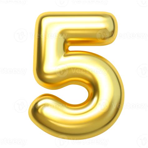 Number 5 Gold 3D 9313566 Png Number 5 Gold 3D 9313566 Png