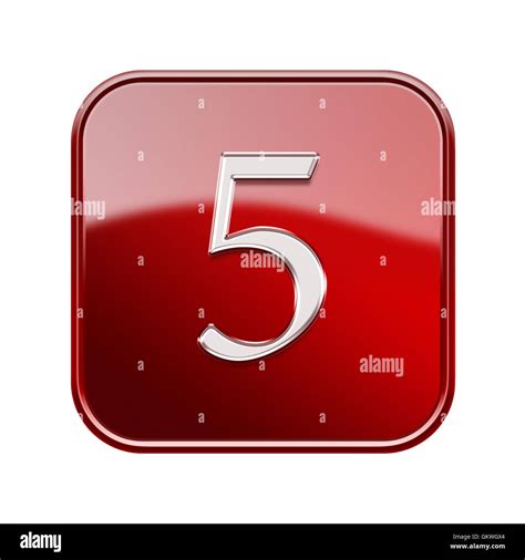 Number Five Red Glossy Isolated On White Background Stock Photo Royalty Free Freeimages