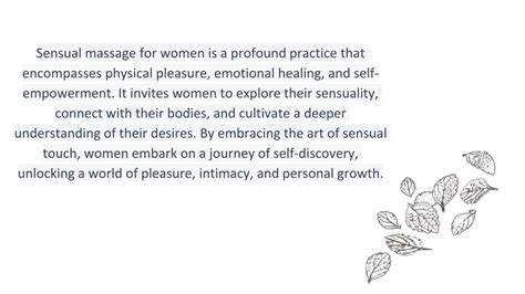 Ppt Unveiling The Art Of Sensual Massage A Journey Of Pleasure And Empowerment For Women