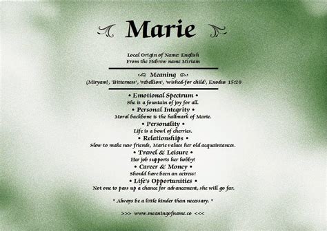 What Does The Name Marie Mean